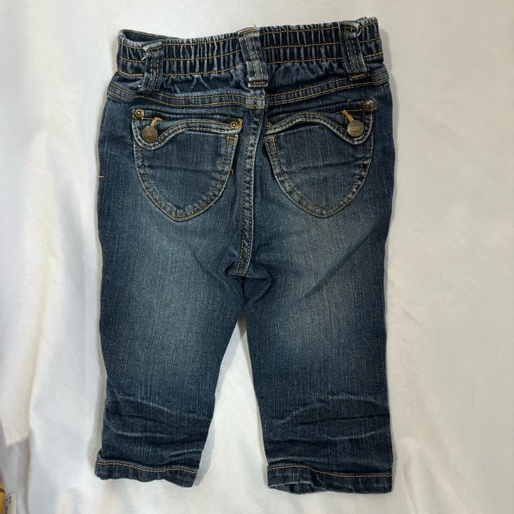 Vintage Y2K 90s Mary Kate Ashley Girl Denim Capris Size 6 Western Boho Patches - Picture 4 of 10
